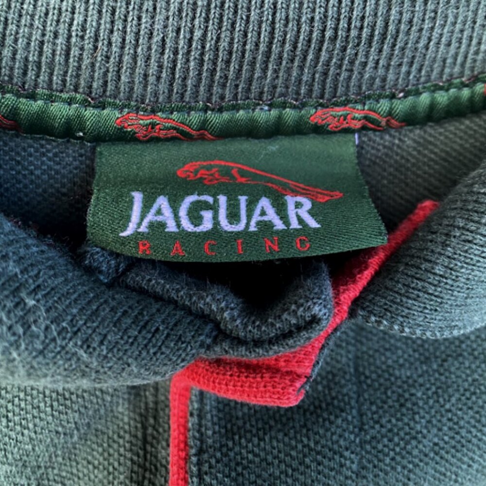 Vintage 90s Jaguar Racing Polo Formula 1 Car Red Green - Picture 5 of 6
